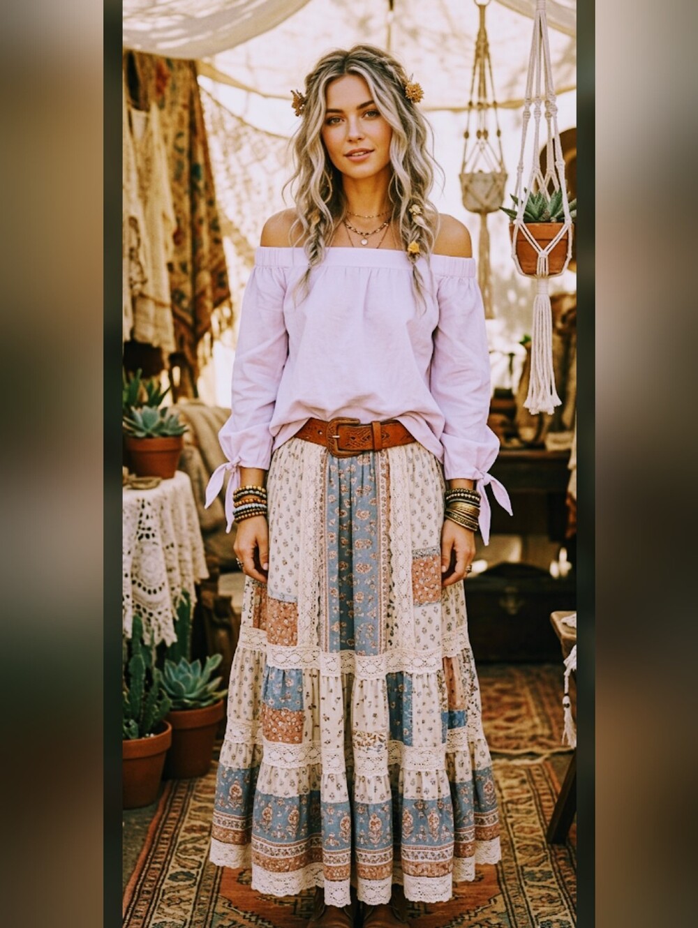 Free People Off-Shoulder White Top Blouse XS Whimsical Boho Cottagecore #4